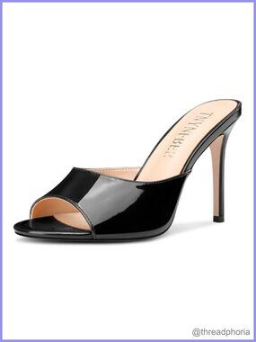 Womens Stiletto High Heel Peep Toe Slingback Sandals Patent Leather Prom Heels